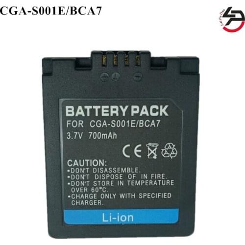 For Panasonic DMW-BCA7 CGA-S001E DMC-F1 BP-DC2 DMC-FX1 DMC-FX5 100% brand new Replacement Camera Battery 700mah