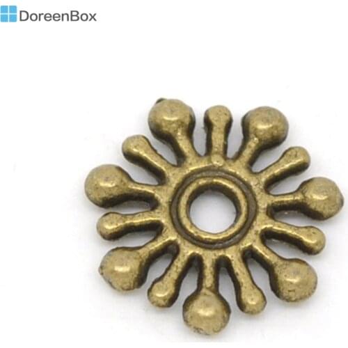 Doreen Box hot- 200 Bronze Tone Snowflake Spacer Beads 9x9mm (B14530)