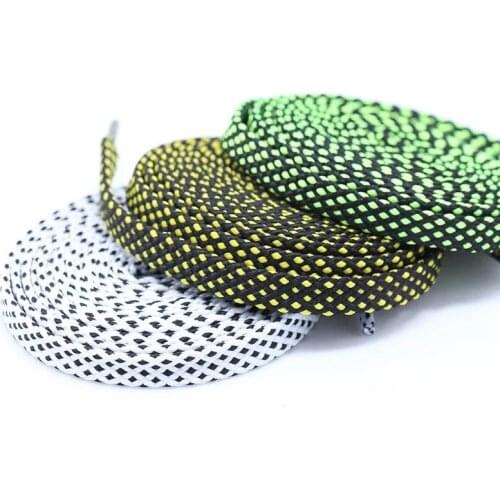 Two-color Flat Shoelace Fashion Polyester Sneaker Shoe Lace Colors Checkered Double Layer Hollow Flat Shoelaces 100/120/140CM PD