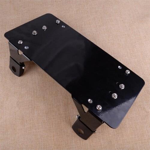 DWCX Stainless Steel Solid Flip-up Winch Roller Fairlead License Plate Holder Bracket Mount Black Fit for 8 3/4" Mounting Hole