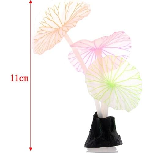 Fluorescent Artificial Coral Reef Glowing Lotus Leaf Mushroom luminous Stones Aquariums Fish Tank luminous Decor Accessories