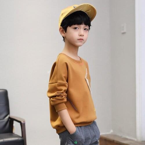 Boys T-shirts Kids Long Sleeve Tees Tops Clothes Solid Hoodies Spring Autumn Children School T Shirt Boys Kids Clothes