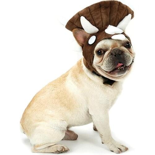 NACOCO Dog Halloween Dinosaur Headpiece Hat Triceratops Dinosaur Design Cap Pet Hat Bulldog Cosplay Costume Cat Clothes