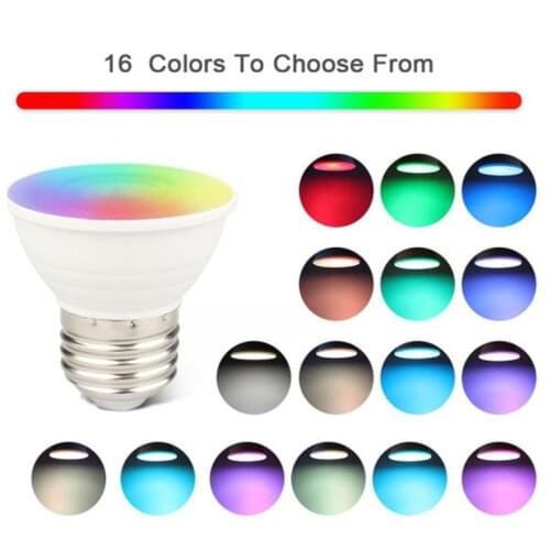 Infrared remote control 16 color E27 GU10 LED RGB bulb AC110V 220V 5W LED RGBw flash ceiling party RGB small spotlight MR16 12V