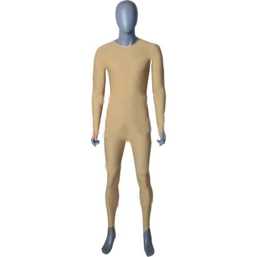 Newest Flesh High Quality Spandex Zentai Bodysuits Halloween costumes hands and feet straps Zentai Hot Sale Freeshipping Zentai