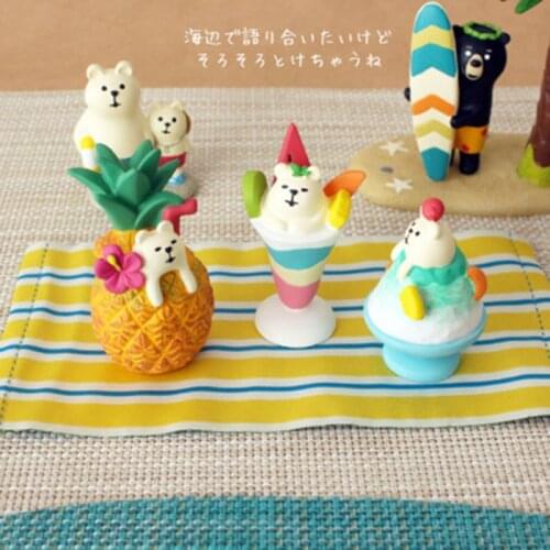 ZOCDOU 1 Piece Summer Beach Party Little Cat Model Small Statue Little Figurine Crafts Figure Ornament PVC DIY Miniatures