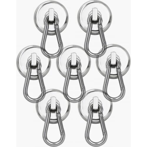 D32 Carabiner Magnetic Hooks 50LBS Heavy Duty Neodymium Magnet with Swivel Snap Hook for Outdoor Hanging Bagnet Grill Kitchen#40
