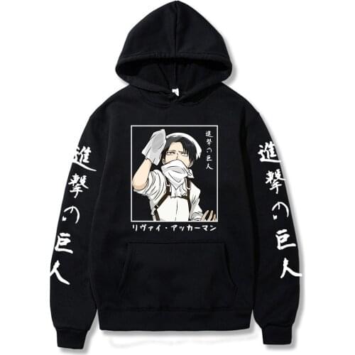 Mens Hoodie Anime Attack on Titan Printed Hoodie Casual Harajuku Pullover Sweatshirt Hoodie Tops