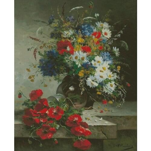 Still life with Poppy Flower Clear Picture Top Quality Cross Stitch Kit Crafts 14CT Unprinted Embroidered Handmade Art Set Decor