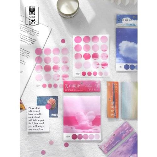 10 Sheets Clear Sky Sunset Coding Labels Dots Round Stickers Rainbow Dot Stickers For for Diary Planner Gift Box Packing