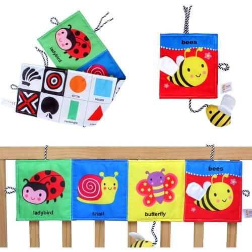 Around Multi-touch Educational Toys Double Colorful Newborn Bed Bumper Baby Toys Knowledge Baby Cloth Book 0-12 Months