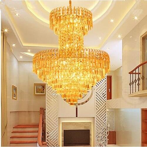Luxury crystal pendant light Villa Living Room Stair Restaurant Crystalline Pendant Lamps 110-220V LED light Including bulb