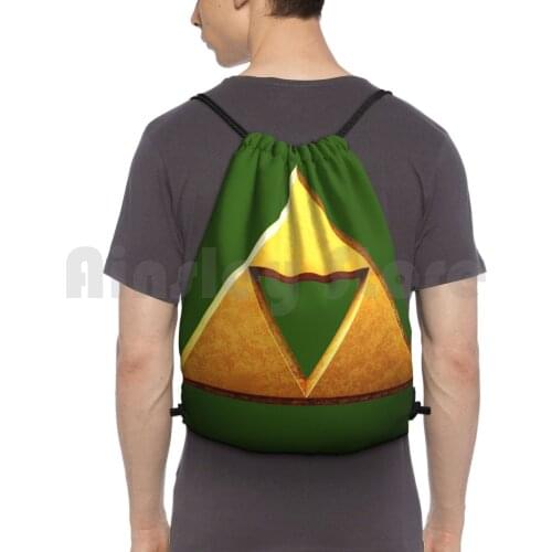 Triforce Backpack Drawstring Bag Riding Climbing Gym Bag Triforce Link Gaming Tro Game Video Games Legend Of Ocarina Of Time