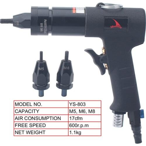 Self-Lock Pneumatic Rivet Nut Guns Insert Thread Pull Setter Riveters For Aluminum And Iron Nuts M3 M4 M5 M6 M8 M10 M12