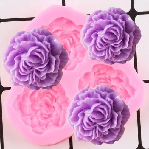 Peony Flower Silicone Moulds Wedding Cupcake Topper Fondant Cake Decorating Tools Soap Resin Clay Candy Chocolate Gumpaste Molds