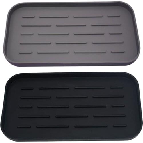 Silicone Drain Tray for Dishes Water Cup Fruit Vegetable Kitchen Sink Organizer Plate Sponge Holder Soap Pad