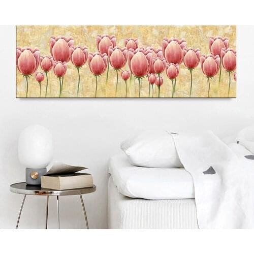 Nordic Poster Red Roses Wall Picture Paintings Wall Art Canvas Painting Flowers Pictures Girl Room Decor
