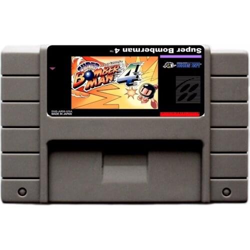 Super Bomber Man 4 16 bit Big Gray Game Card For USA NTSC Game Player