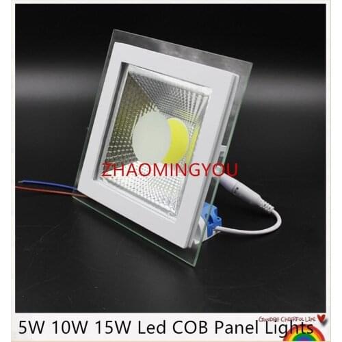 YOU 1PCS DIMMABLE Square Shell 5W 10W 15W Led COB Panel Lights Warm White Cold White 120 Beam Angle + Drivers White body CE&ROHS