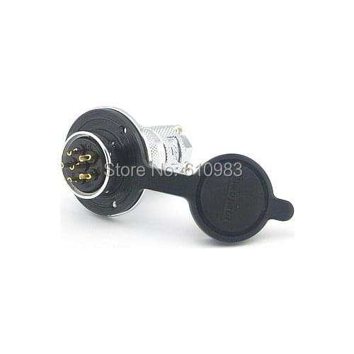 High quality ! 1pc X 6Pin 25mm Male to Female Receptacle Round Chassis 6 pin Plug Aviation Ham Radio PCB For Wire Connector