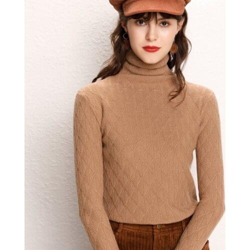 Women Turtleneck Winter Cashmere Wool Sweater Women 2019 Long Sleeve Knitted Women Sweaters And Pullovers Female Flowers Jumper