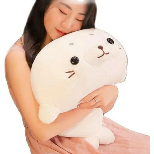 1pc 50/60cm Soft Down Cotton Kawaii Lying Seal Plush Toys Lovely Stuffed Animal Doll Pillow Home Decor Brinquedos Gift for Kids