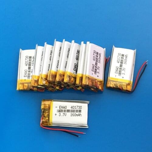 10 pcs 401730 3.7V 160mAh Polymer lithium Lipo battery Rechargeable customized wholesale CE FCC ROHS MSDS quality certification