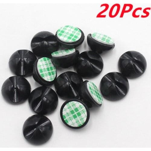 Silicone Material 20PCS/lot White Cable Wire Organizer Cable Clip Tidy USB Charger Cord Holder Desktop Cable Fixed Clamp