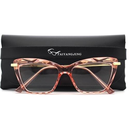 2020 Women Cat Eye Glasses Frames Optical EyeGlasses Fashion Metal Frame Prescription Eyewear Computer Glasses With Case