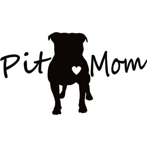 40708# Die-Cut Vinyl Decal Pit Mom Pitbull Dog Heartbeat Car Sticker Waterproof Auto Decors on Car Body Bumper Rear Window