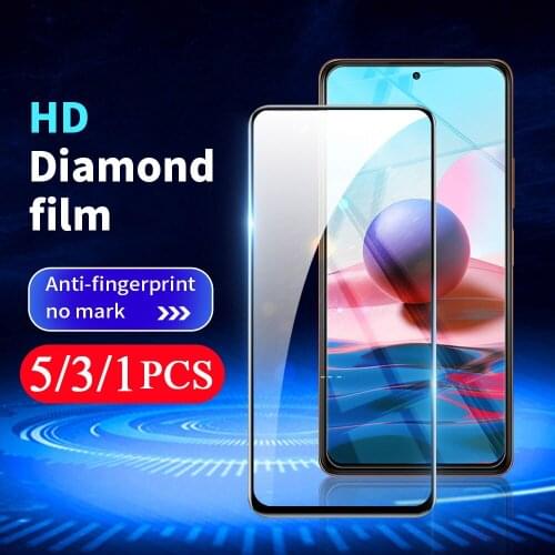 5/3/1Pcs cover for Redmi 10X 4G note 10 pro Max 10S 9 5G 9S 9T 8 8T 7 7S tempered glass protective phone screen protector film