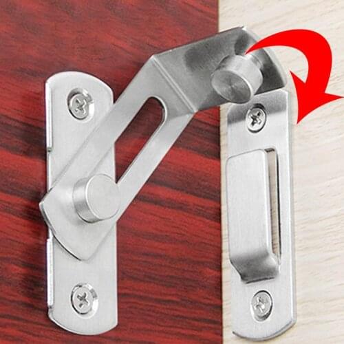 90° Stainless Steel Door Buckle Bolt Door Latch Cabinet Drawer Easy To Assemble Curved Lock Sturdy