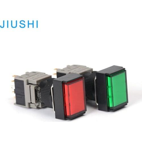AH164J-11 Rectangular push button switch without light red green of mounting hole 16mm