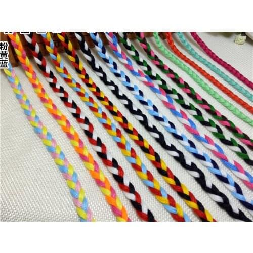 8MMx11YD Diy Accessories Three Braids Twisted Rope 100% Cotton Cord decoration rope cotton rope hand woven drawstring 14color