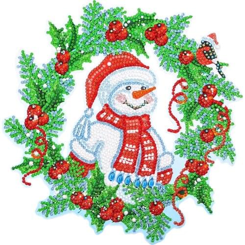 Cusack 5 Style Snowman Santa Claus Wreath Diamond Painting for Christmas New Year Room Decoration