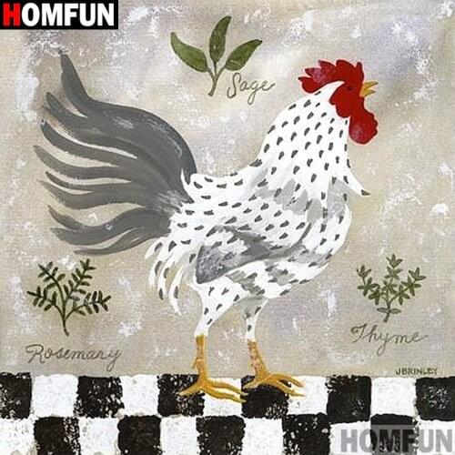 HOMFUN Full Square/Round Drill 5D DIY Diamond Painting "Animal chicken" 3D Embroidery Cross Stitch 5D Home Decor Gift A13635
