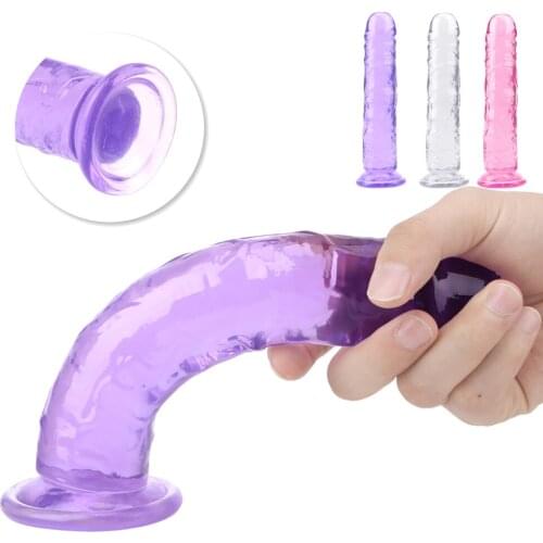 Anal Butt Plug Erotic Soft Jelly Dildo G-spot Orgasm Sex Toys for Women Dick Toy for Adult Realistic Penis Strong Suction Cup