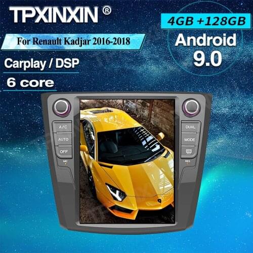 PX6 Tesla Style For Renault Kadjar 2016-2018 Android 9 4+128G Car GPS Navigation Audioradio Multimedia Player Wireless Carplay