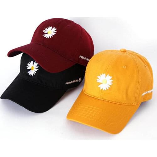Doitbest 2020 Little daisies baseball cap hat for women men Spring summer embroidery outdoor lady girls sports caps snapback