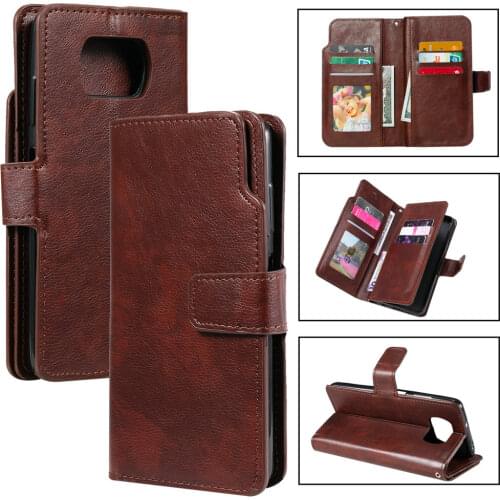 Poco X3 Pro X 3 NFC Book Case Multi Card Slot Flip Phone Holder for Xiaomi Poco X3 Case Mi PocoPhone X3Pro 3X Wallet Cover Funda