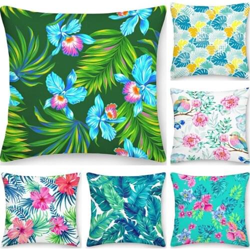 Floral Printed Pillowcase Decorative Sofa Cushion Case Bed Pillow Cover Home Decor Car Cushion Cover Fabric Pillow Case 45*45cm