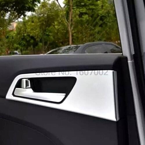 For Hyundai Tucson 2016 2017 Stainless Steel Interior Inner Door Handle Bowl Cover Molding Trim Around Sticker Bezel