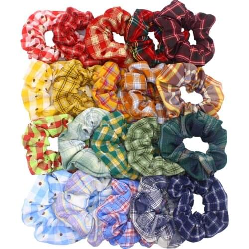 Elastic Hair Rubber Bands for Women Scrunchies Set Accessories Headwear Ties Cloth Fabric Chiffon Girls 6pcs/lot Fashion Print