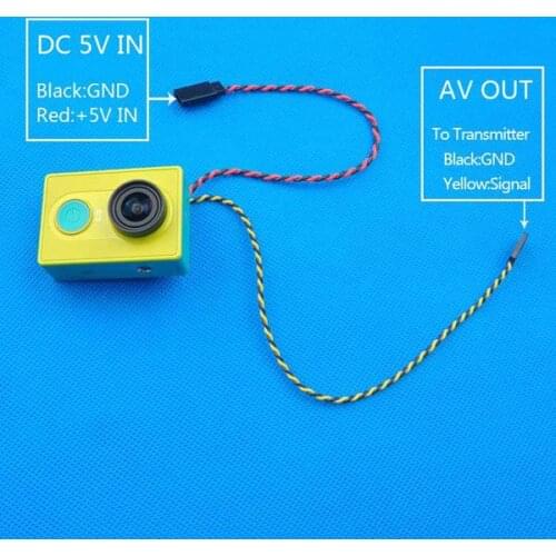 FPV Image Data Transmission Line AV Video Output Cable Rechargeable Cable for XiaoMi XiaoYi Sport Action Camera
