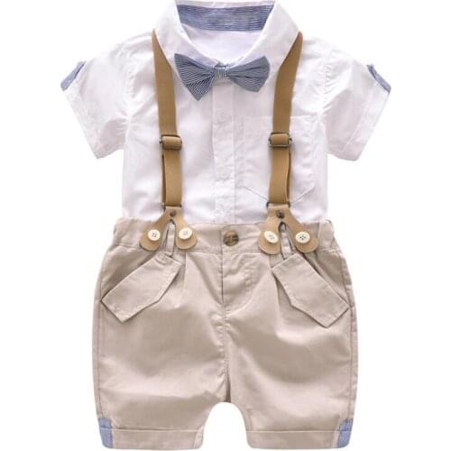 Baby Boys Clothes Set Summer Baby Suit Toddler Shorts Shirt 0-4Y Kids Clothes Suits Formal Birthday Wedding Party Costume