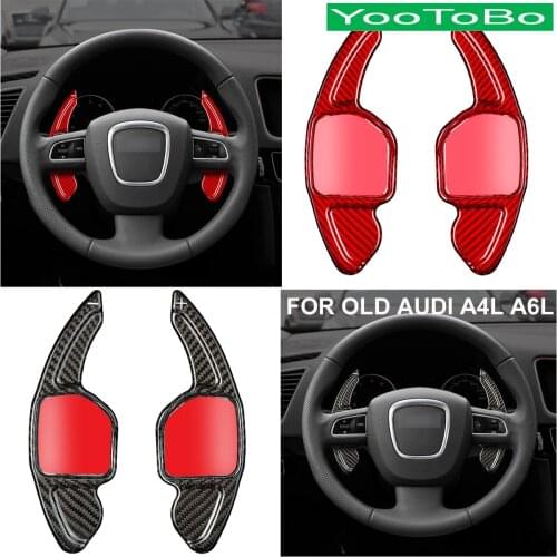 Forged Real Carbon Fiber Car Central Steering Wheel Paddle Shifters Extension For Audi OLD A4L A5 A6L A8 S5 S6 S8 RS6 Q5 Q7 2012