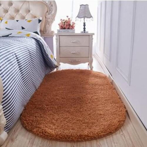 Solid Color Ellipse Carpet Winter for Living room Romance Soft Rug hallway Soft Carpet Warm Mat Long Hair Shaggy Soft Area Rug