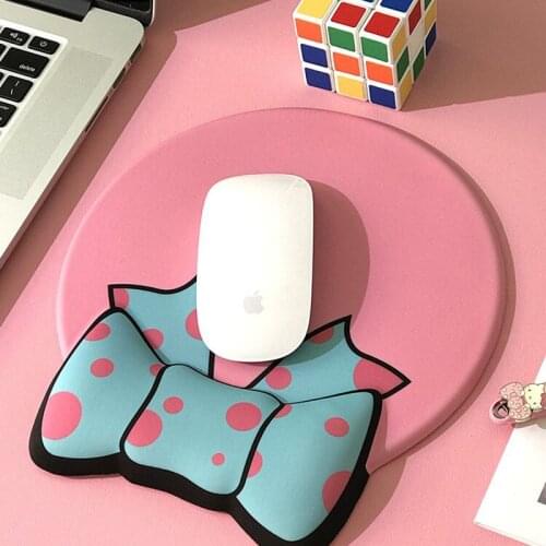 Bowknot Mouse Pad Wrist 3d Memory Foam Hand Rest Soft Rubber Pad Wrist Comfort For Computer Pc Laptop Gamer Games Table Mat