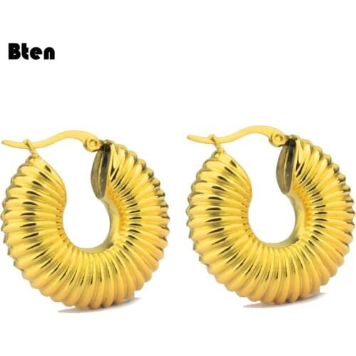 BTEN Minimalist Large Circle Geometric Round Big Hoop Earrings For Women Girl Wedding Party Jewelry