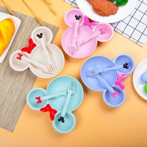 3pcs/set children wheat straw bowl kids learning bowls thicken cute baby bowl BPA free